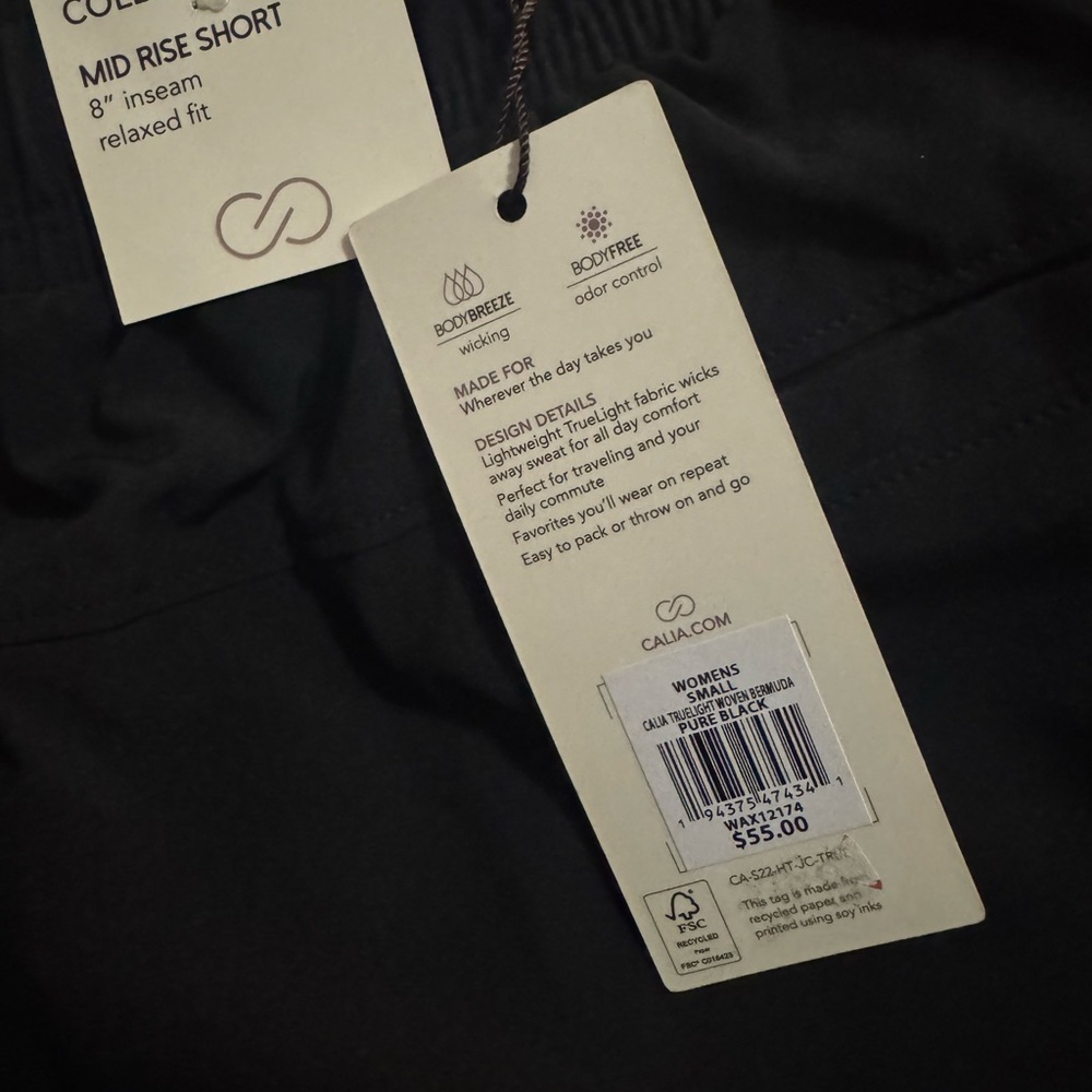 CALIA Women's TrueLight Mid Rise Bermuda Shorts Black Small - Picture 5 of 6